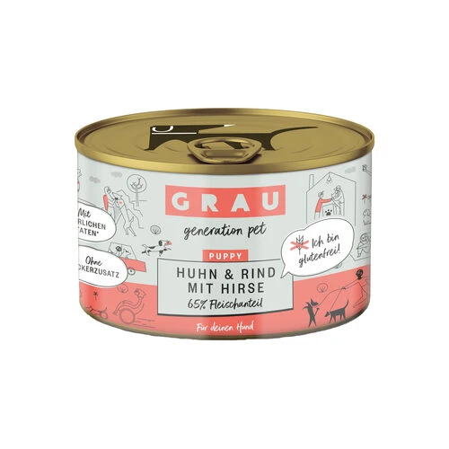 Grau Puppy/Junior Hundefutter - Huhn, Rind & Hirse 4 Grau Puppy/Junior Hundefutter - Huhn, Rind & Hirse – Bild 2